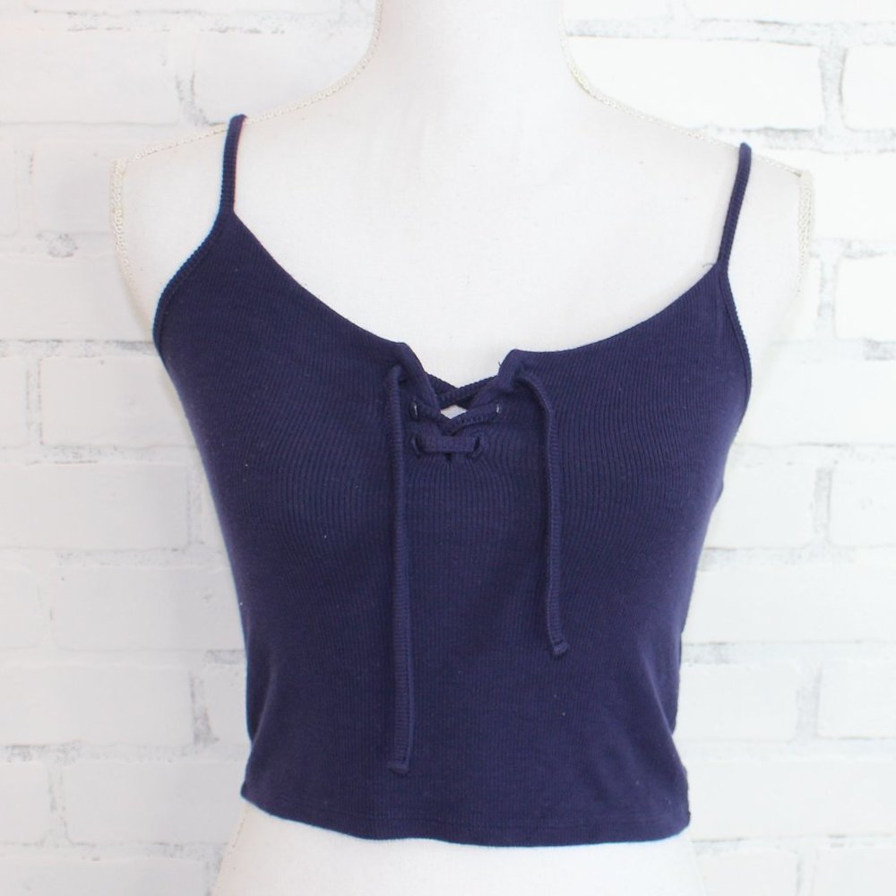 Garage Navy Blue Cropped Tank Top